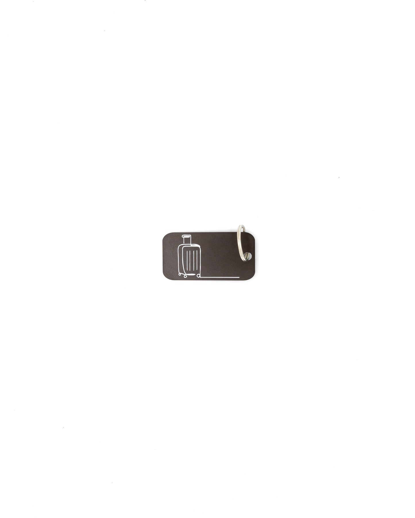 Luggage Design Acrylic Keychain in chocolate with classic key ring