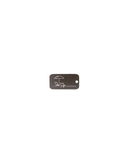 Beach Design Acrylic Keychain in chocolate with just the hole