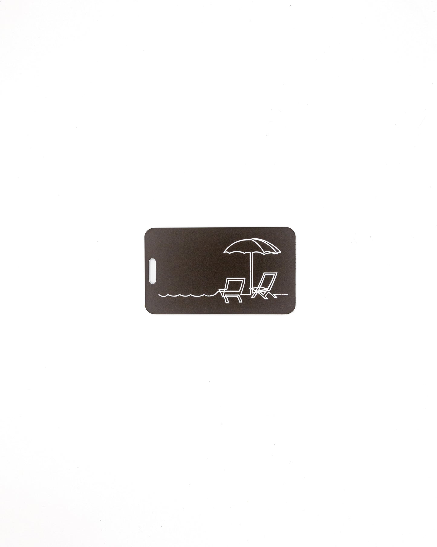 Beach Chair Design acrylic luggage tag in chocolate.