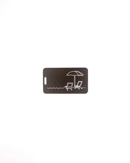Beach Chair Design acrylic luggage tag in chocolate.