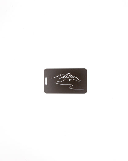 Mountain Design acrylic luggage tag in chocolate.
