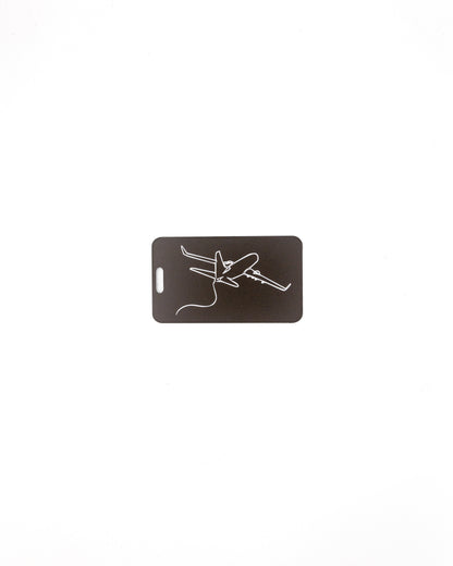 Plane Design acrylic luggage tag in chocolate.