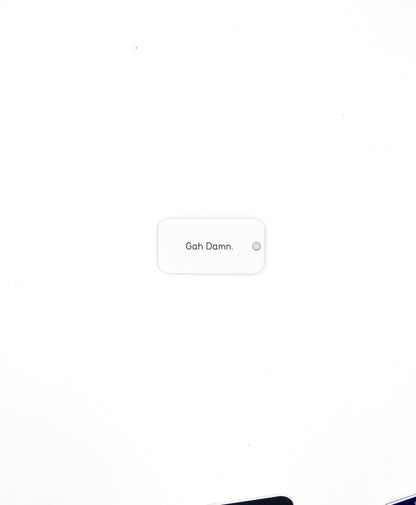white custom key tag with text