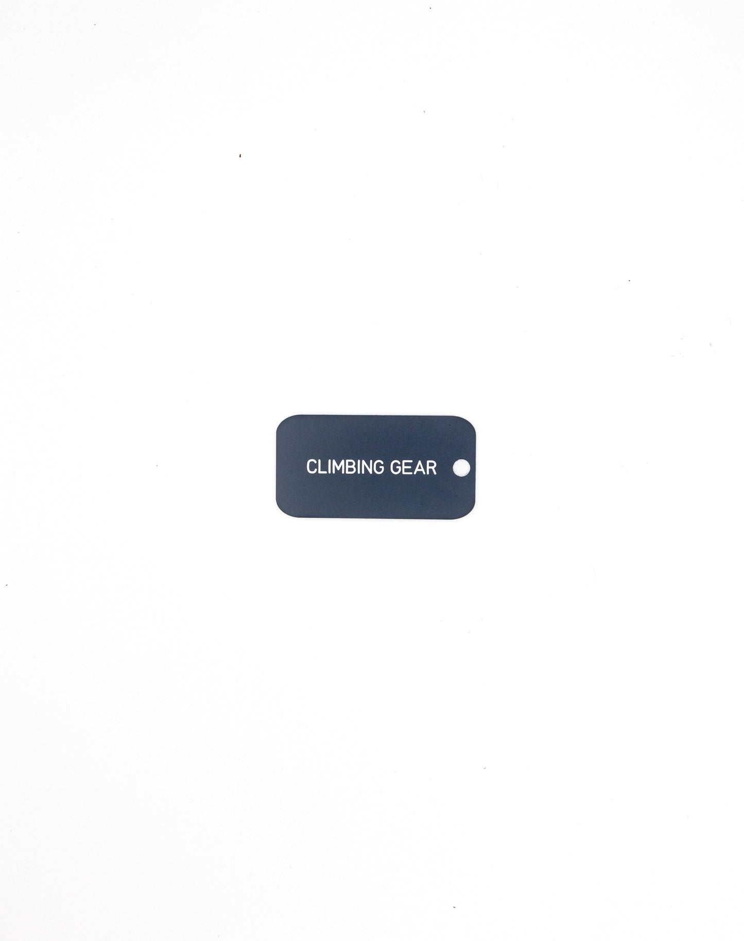 grey custom key tag with text