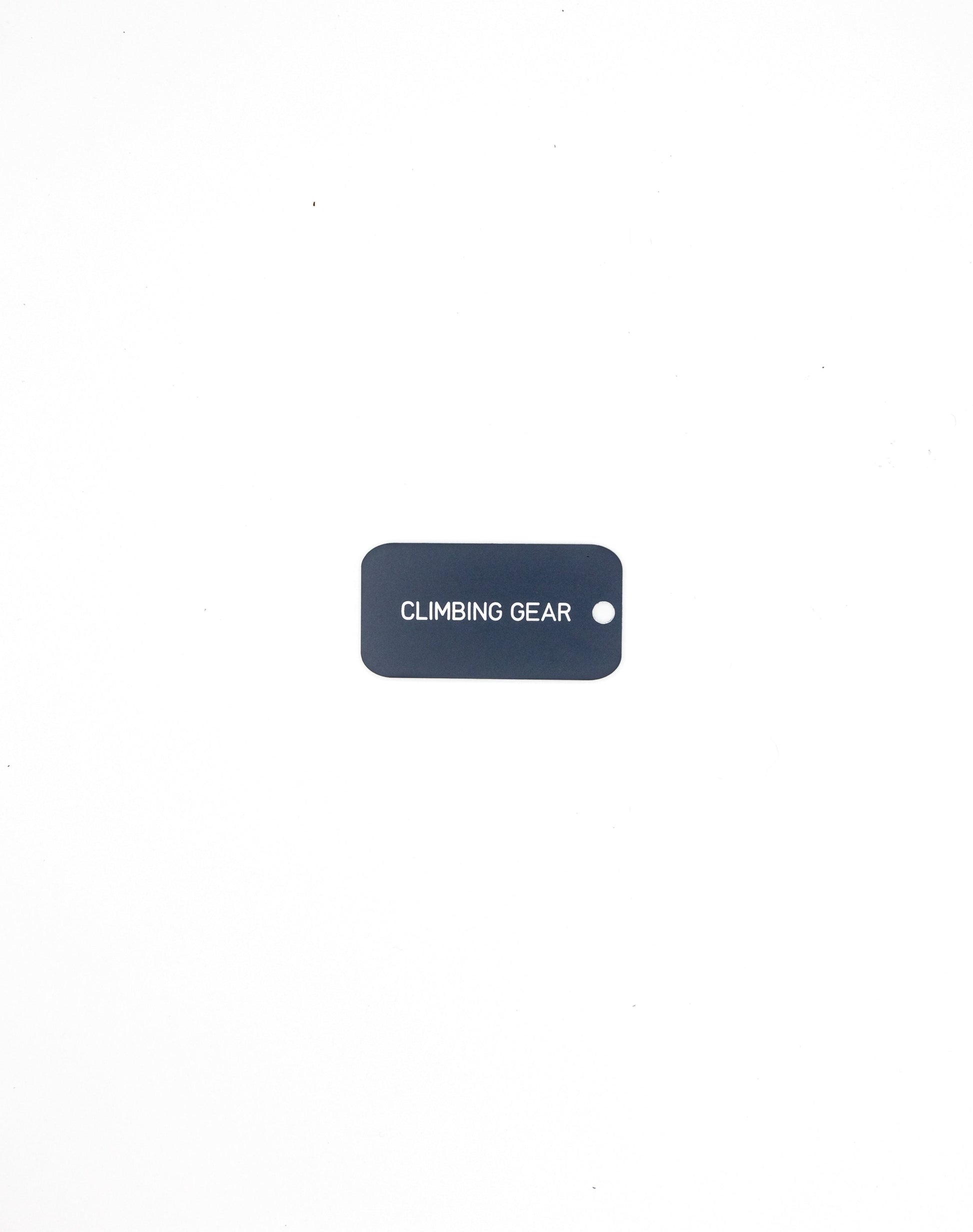 grey custom key tag with text