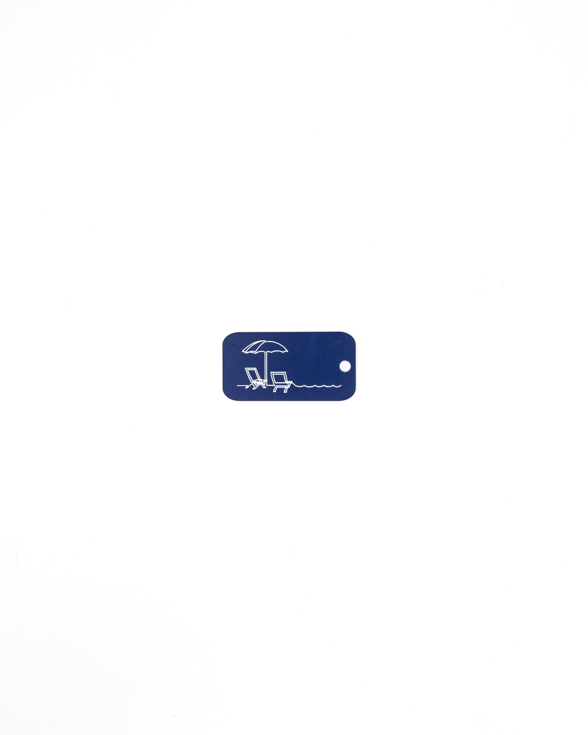 Beach Design Acrylic Keychain in dark blue with just the hole