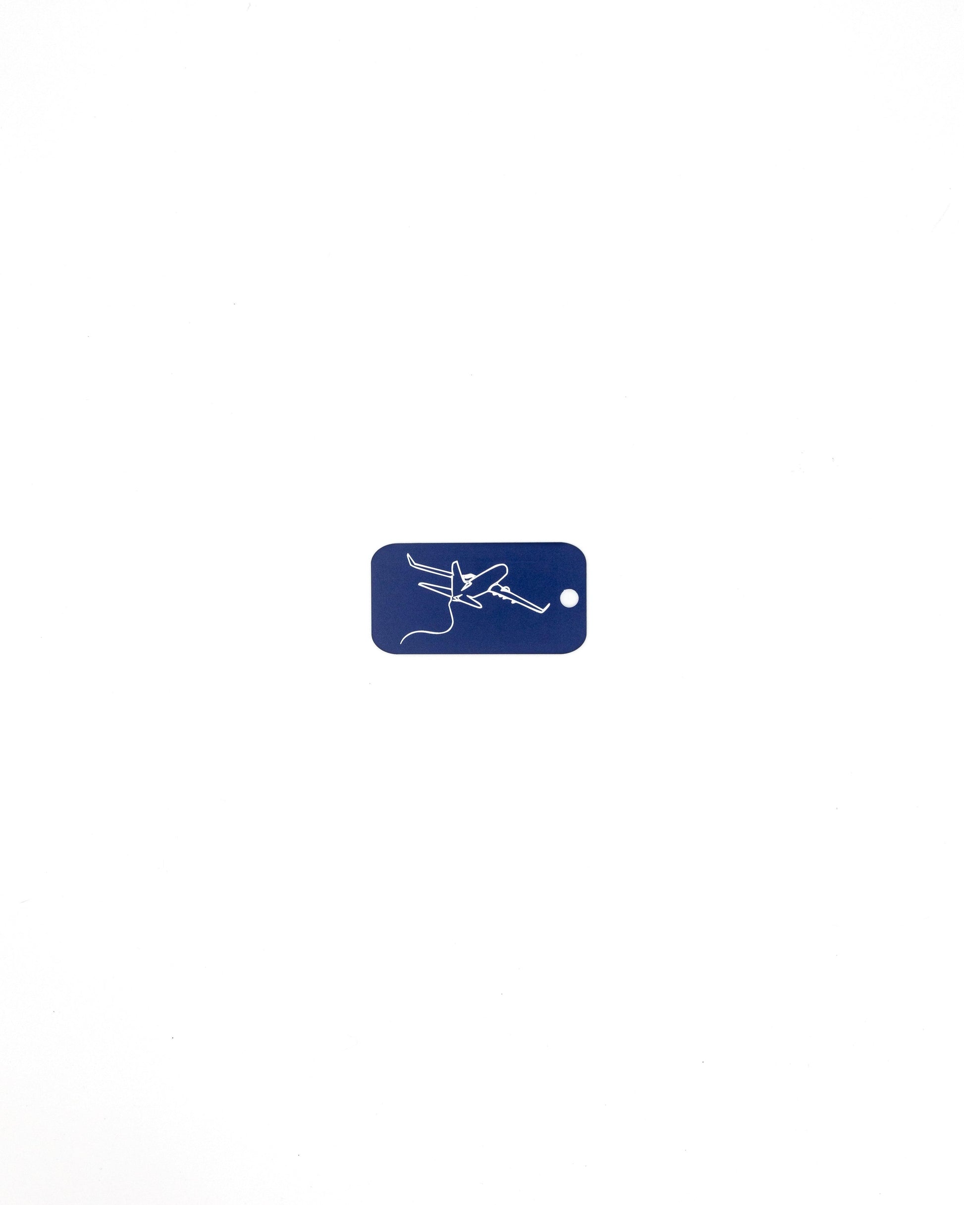 key tag with airplane design travel accessory dark blue