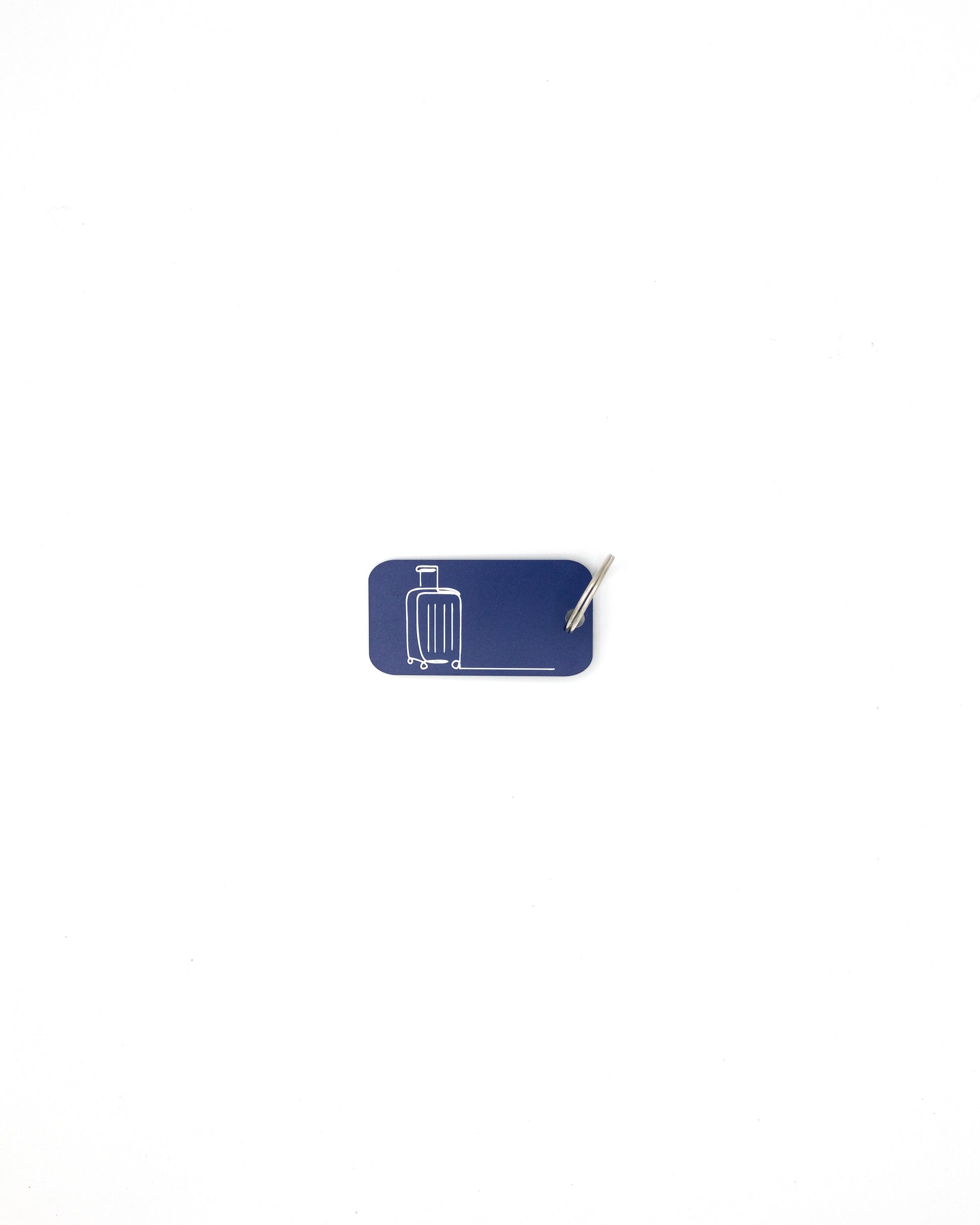Luggage design acrylic keychain in dark blue with classic key ring