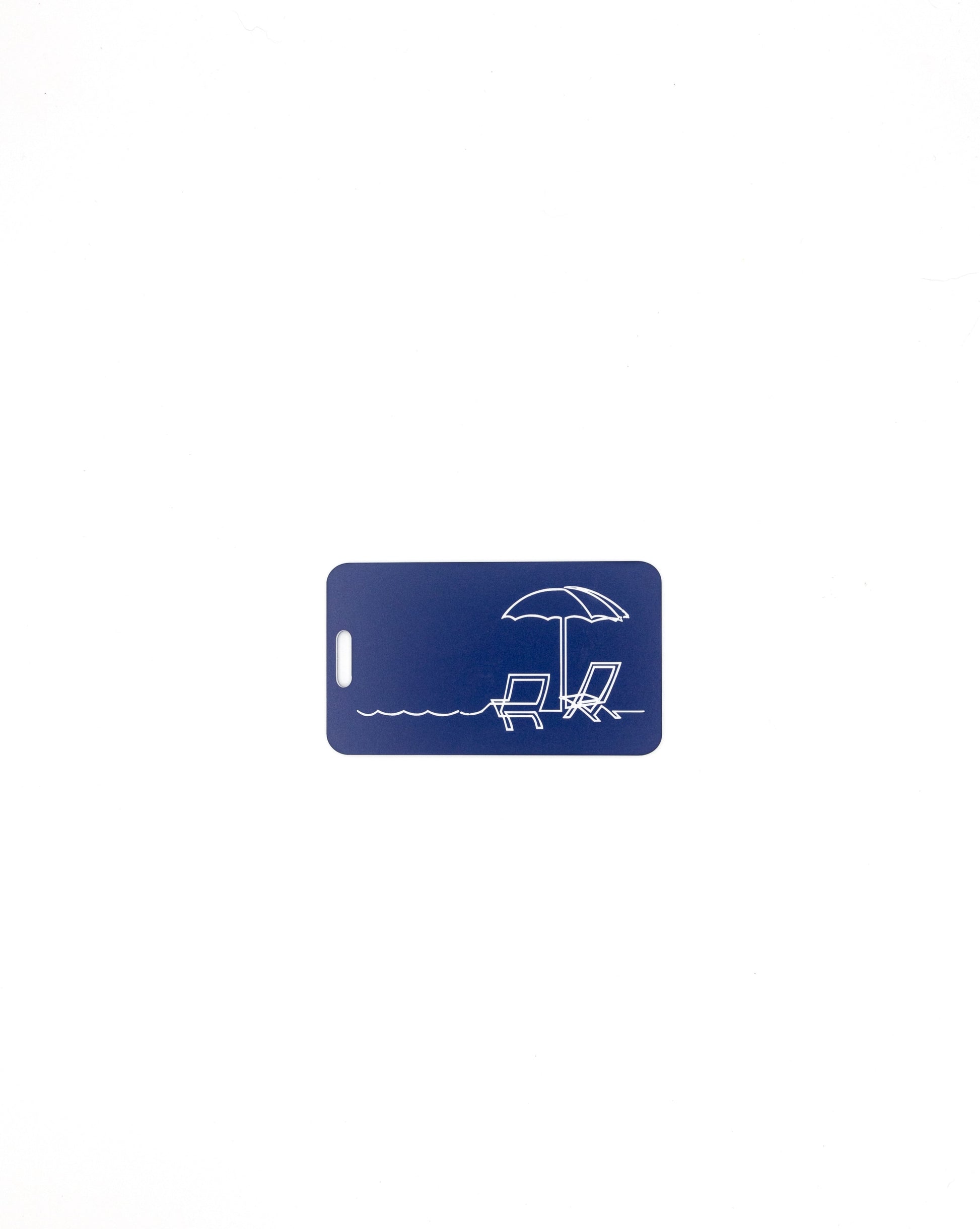 Beach Chair Design acrylic luggage tag in dark blue 