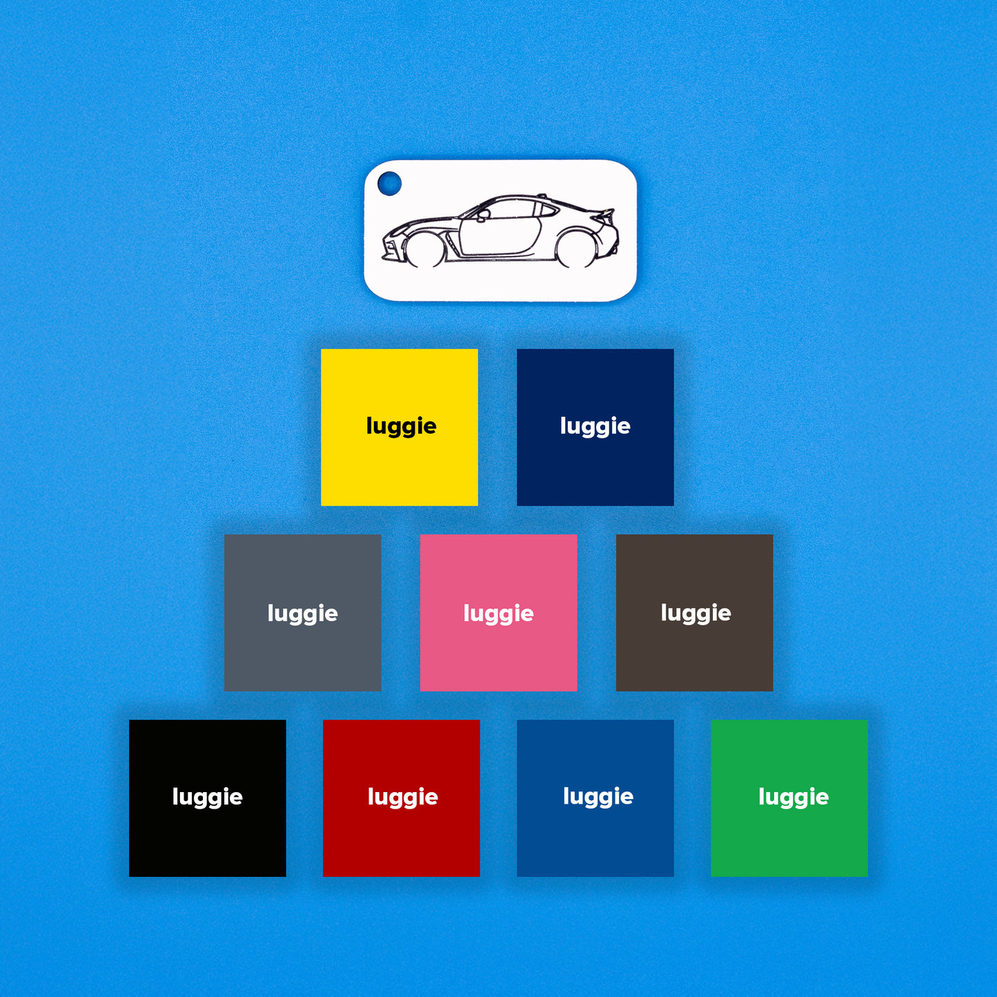 Toyota GR86 Acrylic Keychain color options 