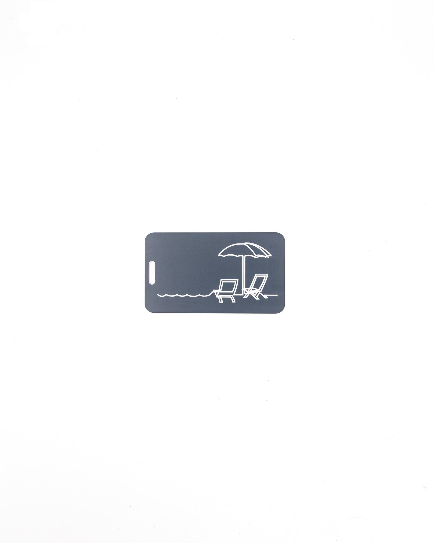 Beach Chair Design acrylic luggage tag in grey.