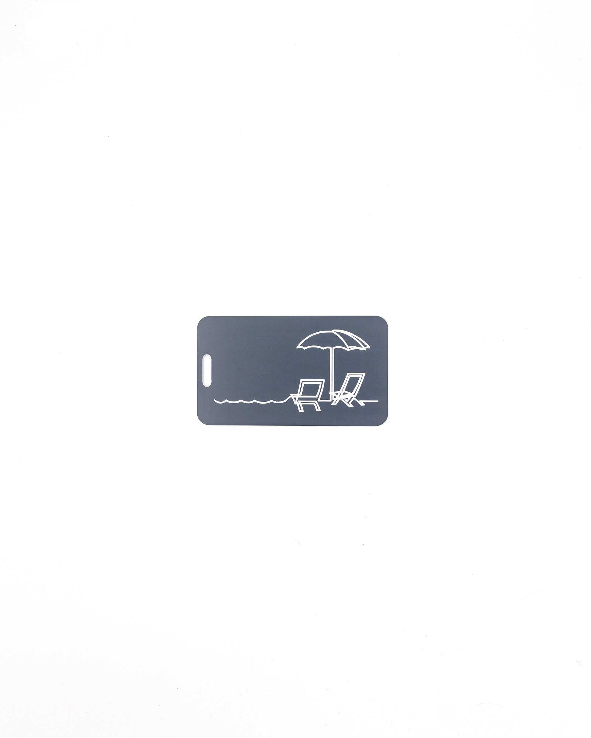 Beach Chair Design acrylic luggage tag in grey.