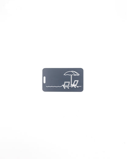 Beach Chair Design acrylic luggage tag in grey.