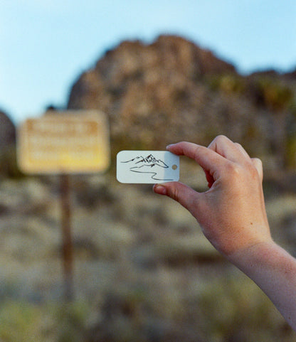 Summit Keychain in white on 35mm film at joshua tree.