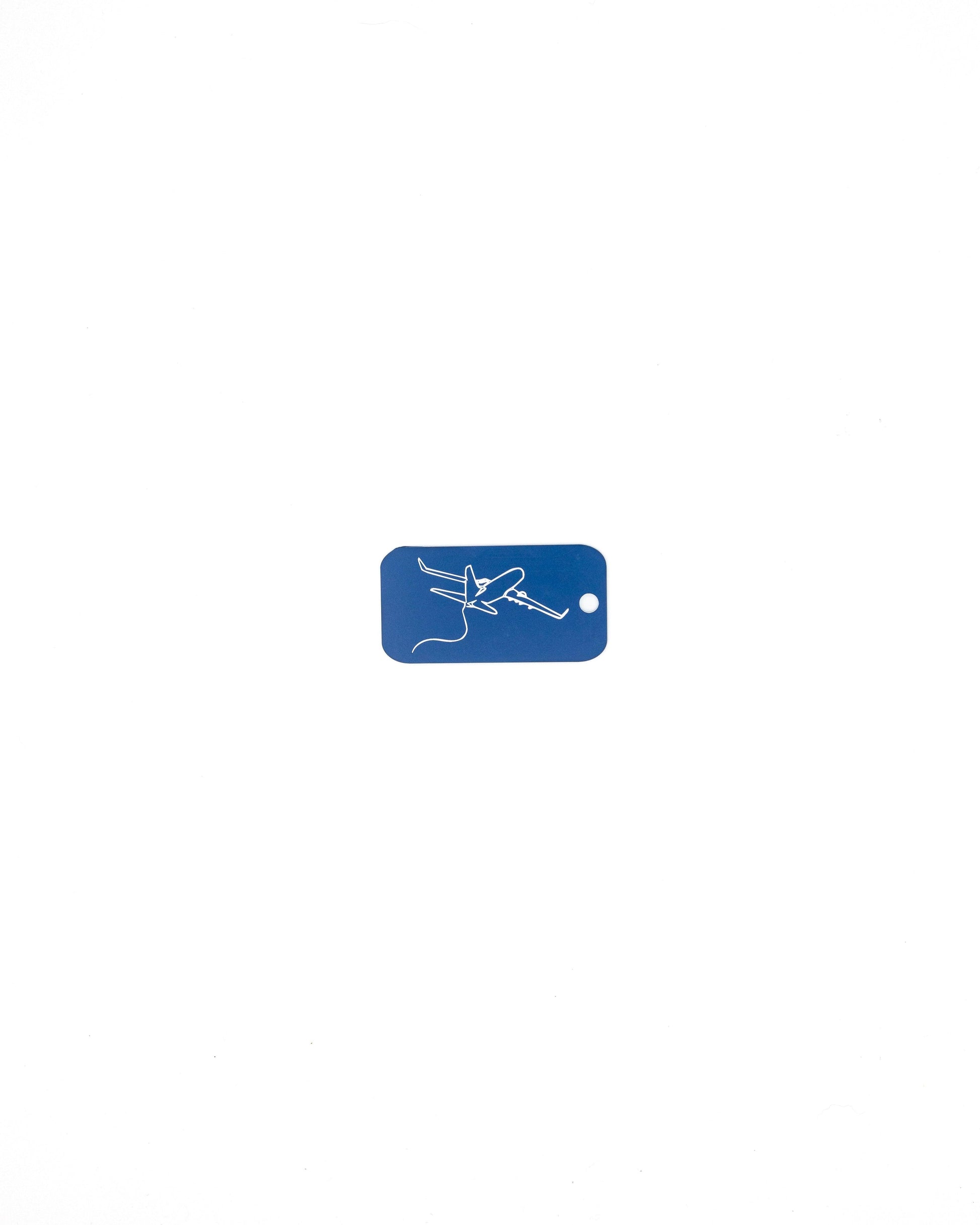 key tag with airplane design travel accessory light blue