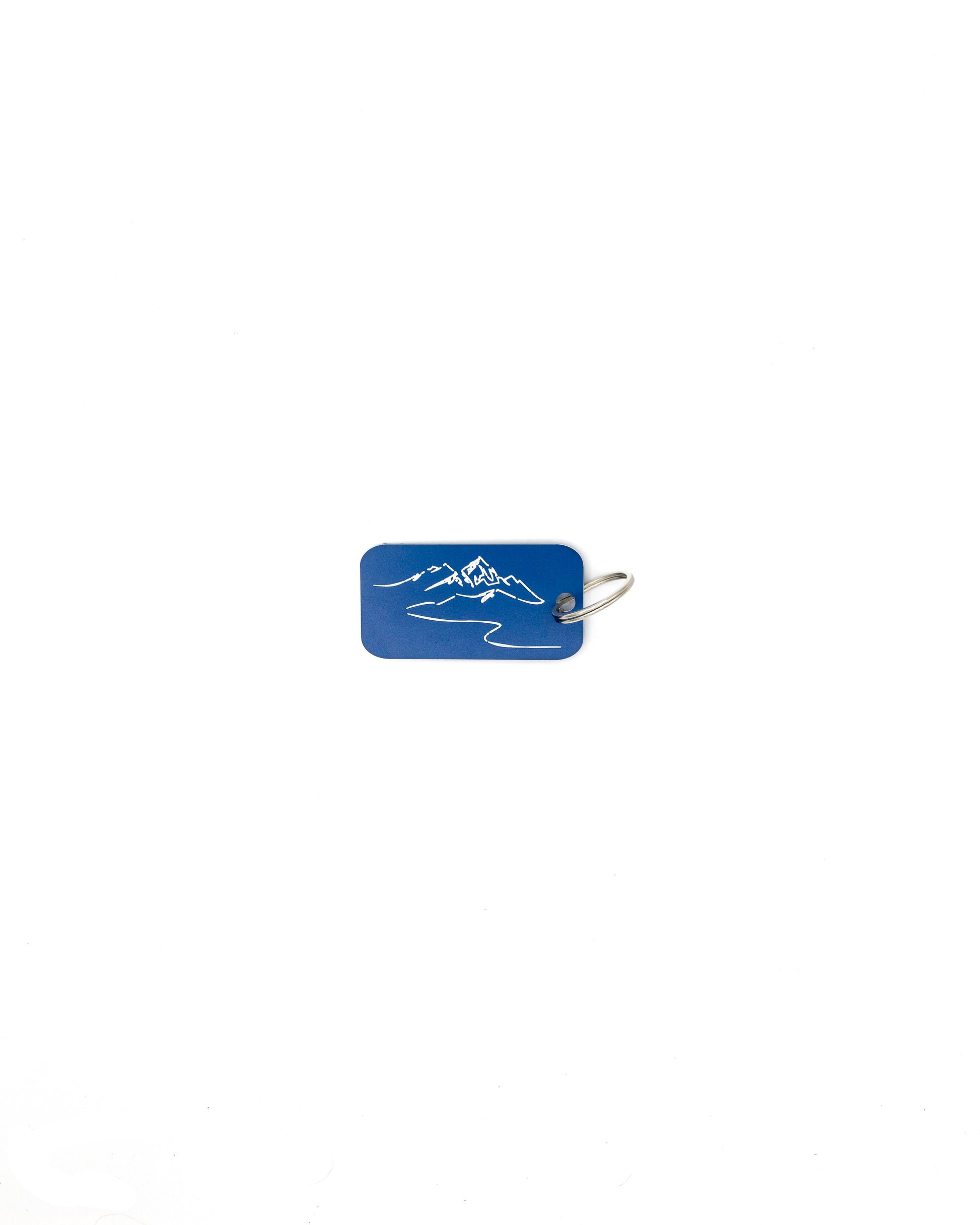 Mountain Design Acrylic Keychain in light blue with classic key ring