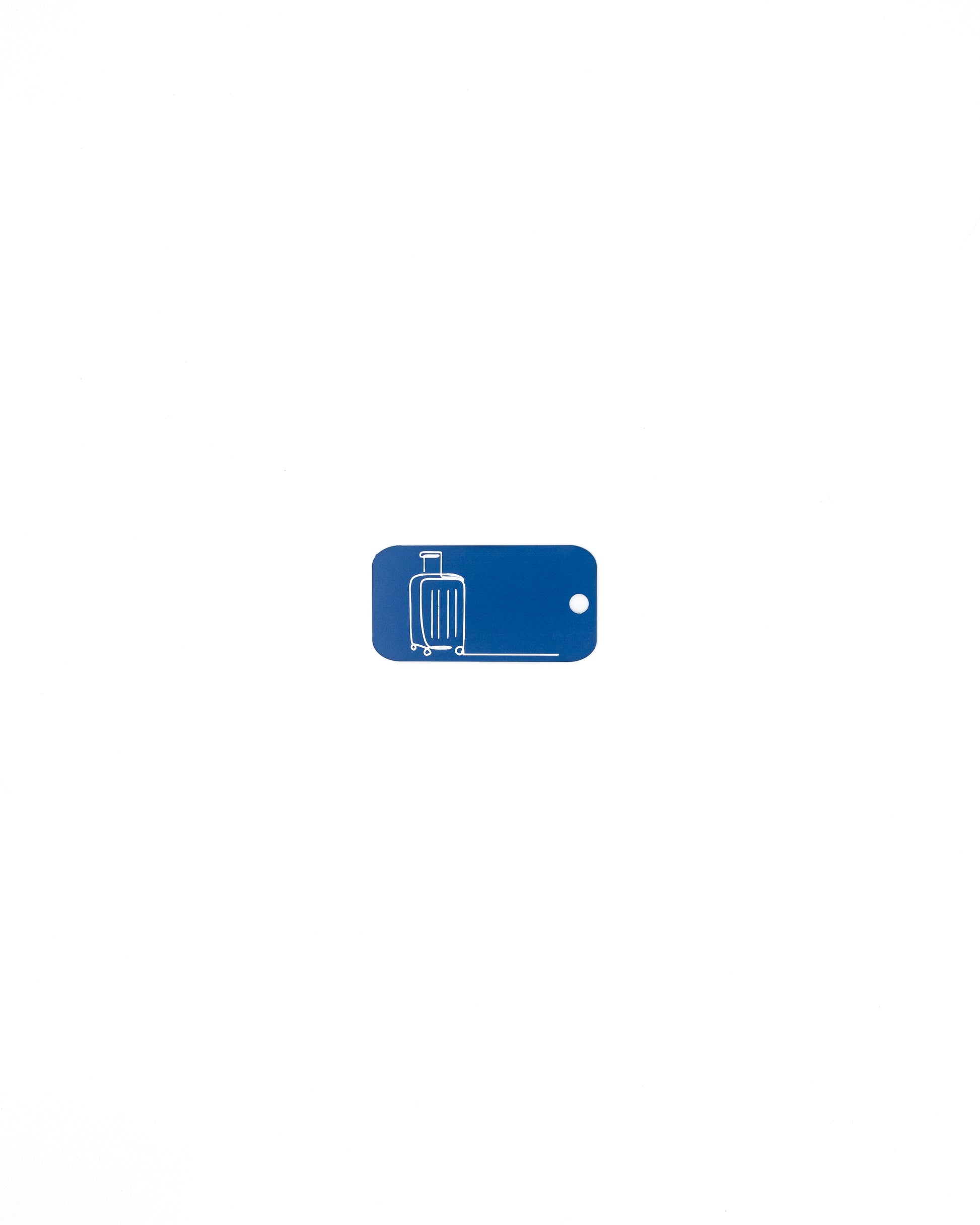 Luggage Design Acrylic Keychain in light blue with just the hole