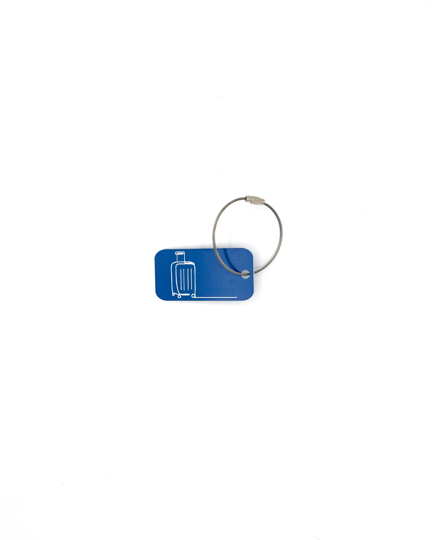 Luggage Design Acrylic Keychain in light Blue with wire loop