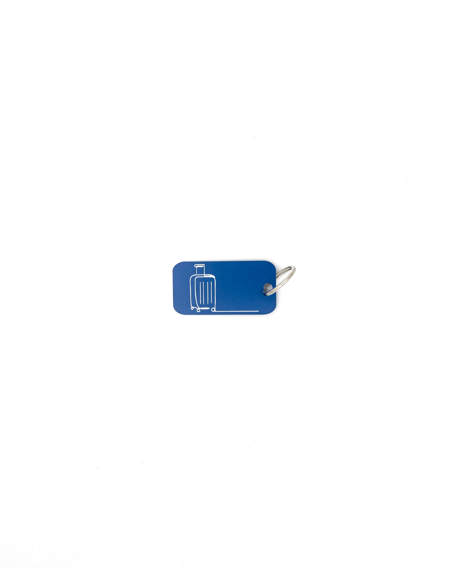 Luggage Design Acrylic Keychain in light Blue with classic key ring