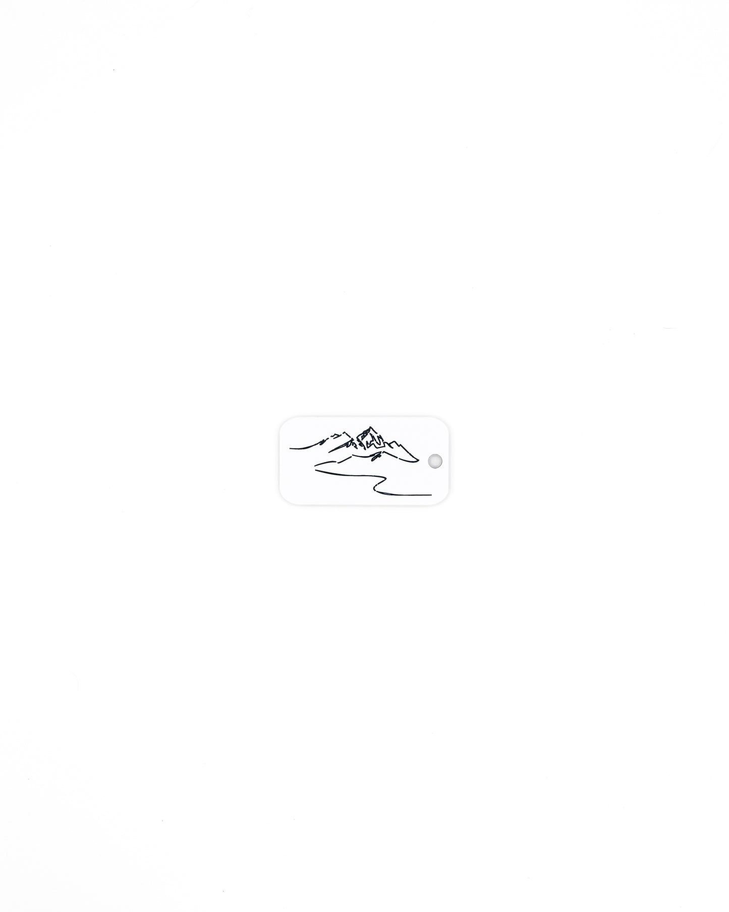 Mountain Design Acrylic Keychain in white 