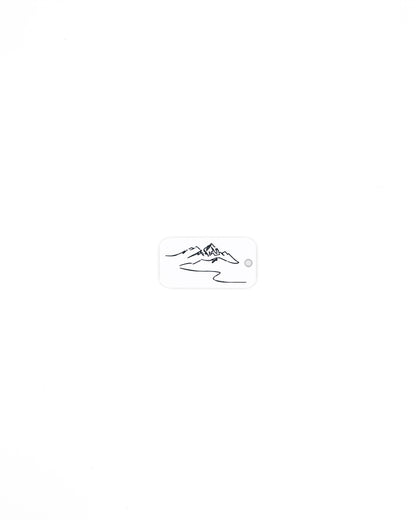 Mountain Design Acrylic Keychain in white 