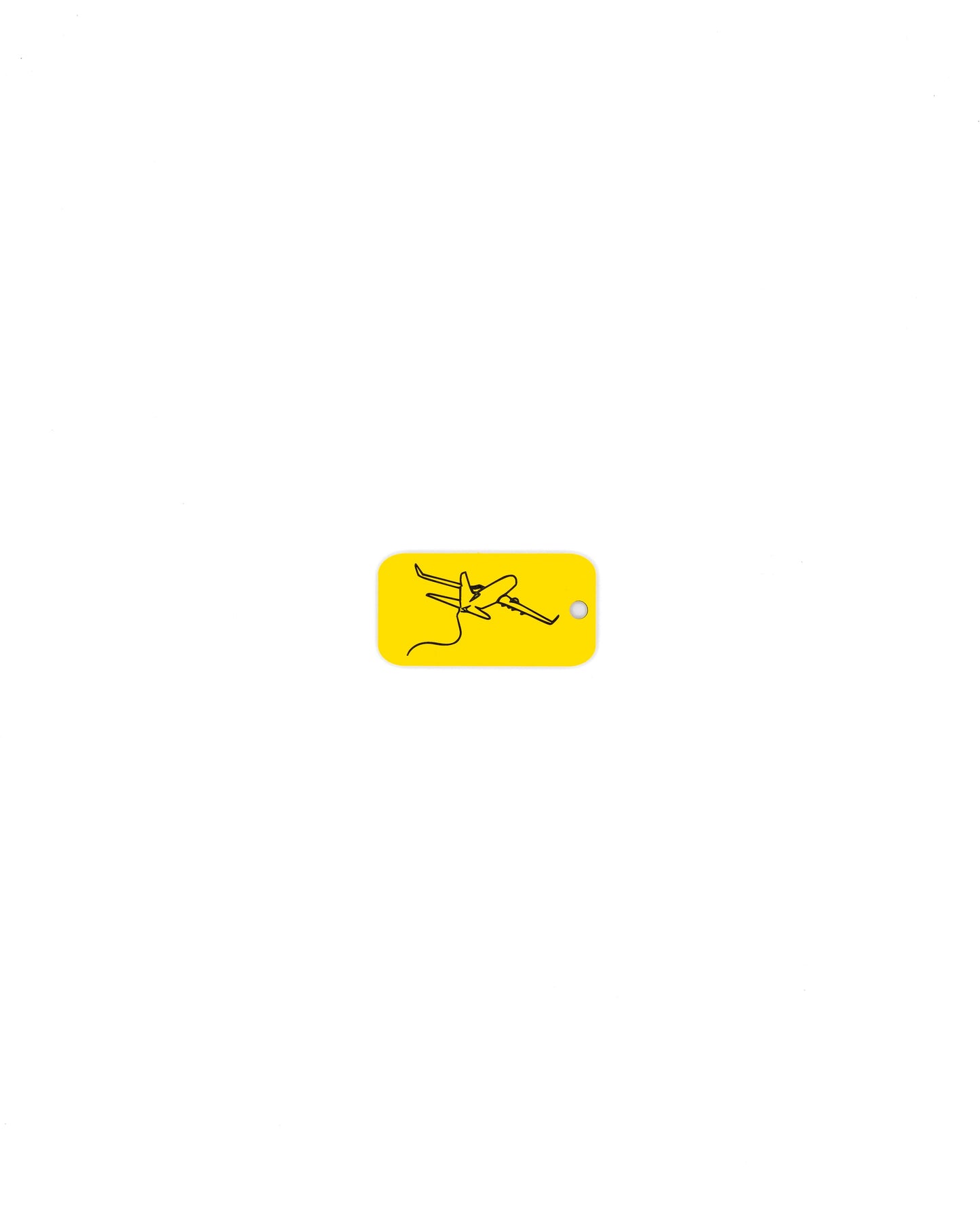 key tag with airplane design travel accessory yellow