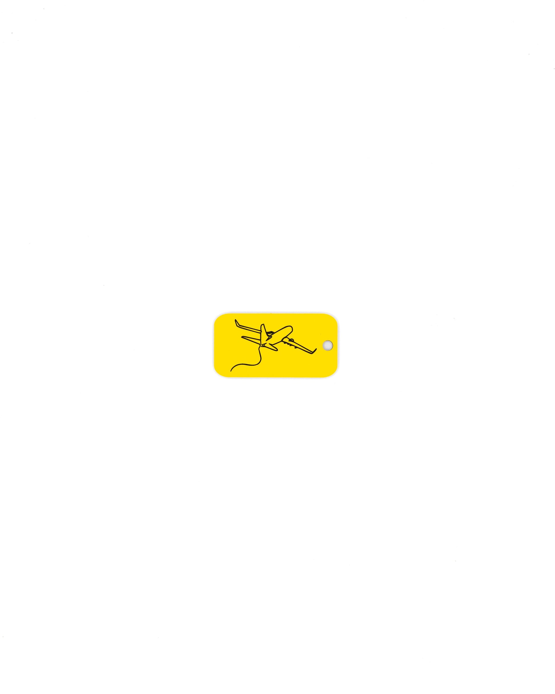 key tag with airplane design travel accessory yellow