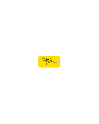 key tag with airplane design travel accessory yellow