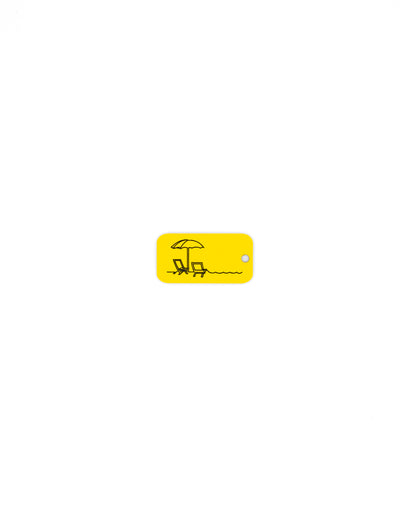 Beach Design Acrylic Keychain in yellow with just the hole