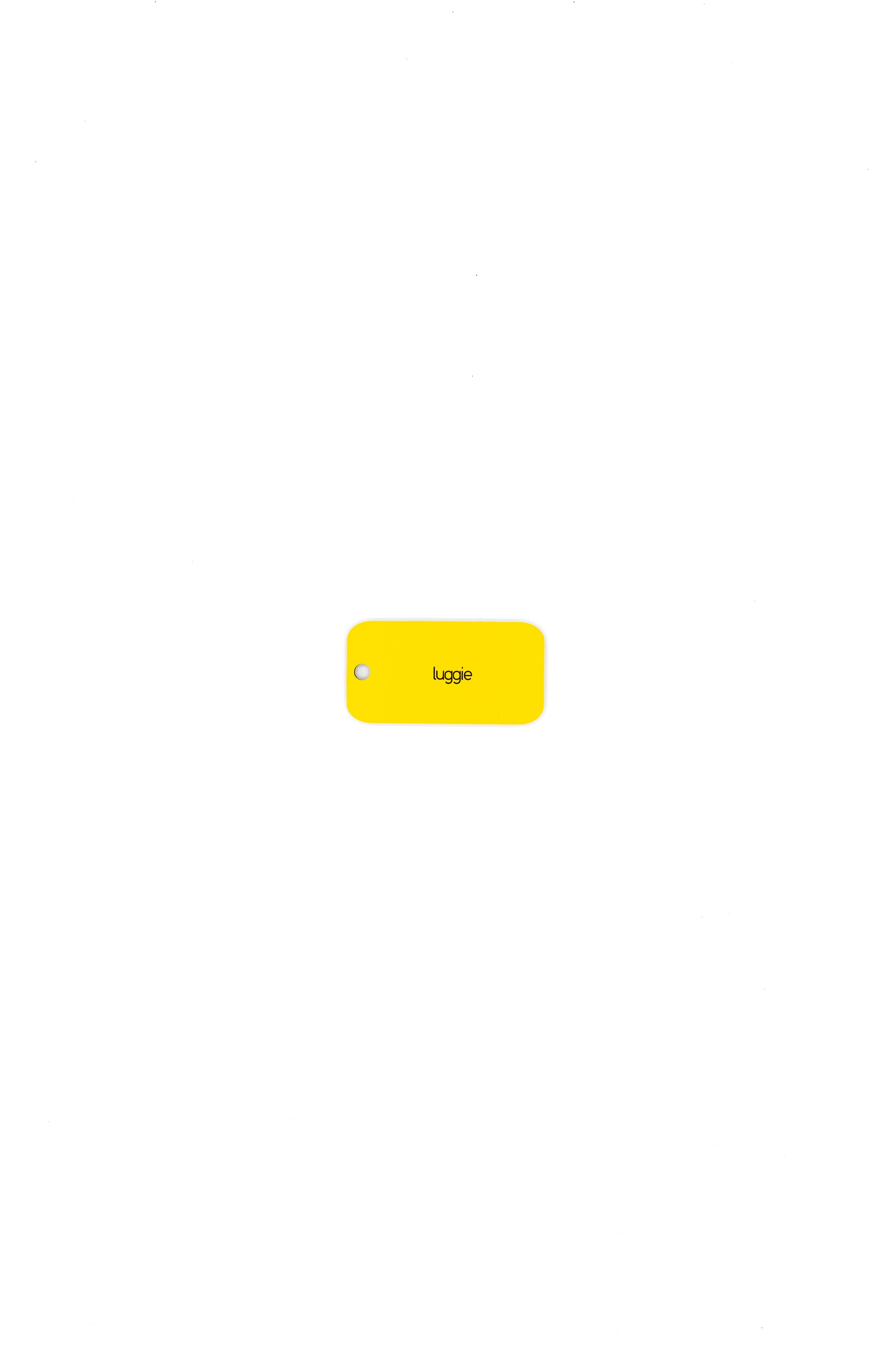 Rear of Luggage Design Acrylic Keychain in yellow