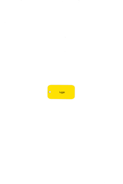 Rear of Luggage Design Acrylic Keychain in yellow