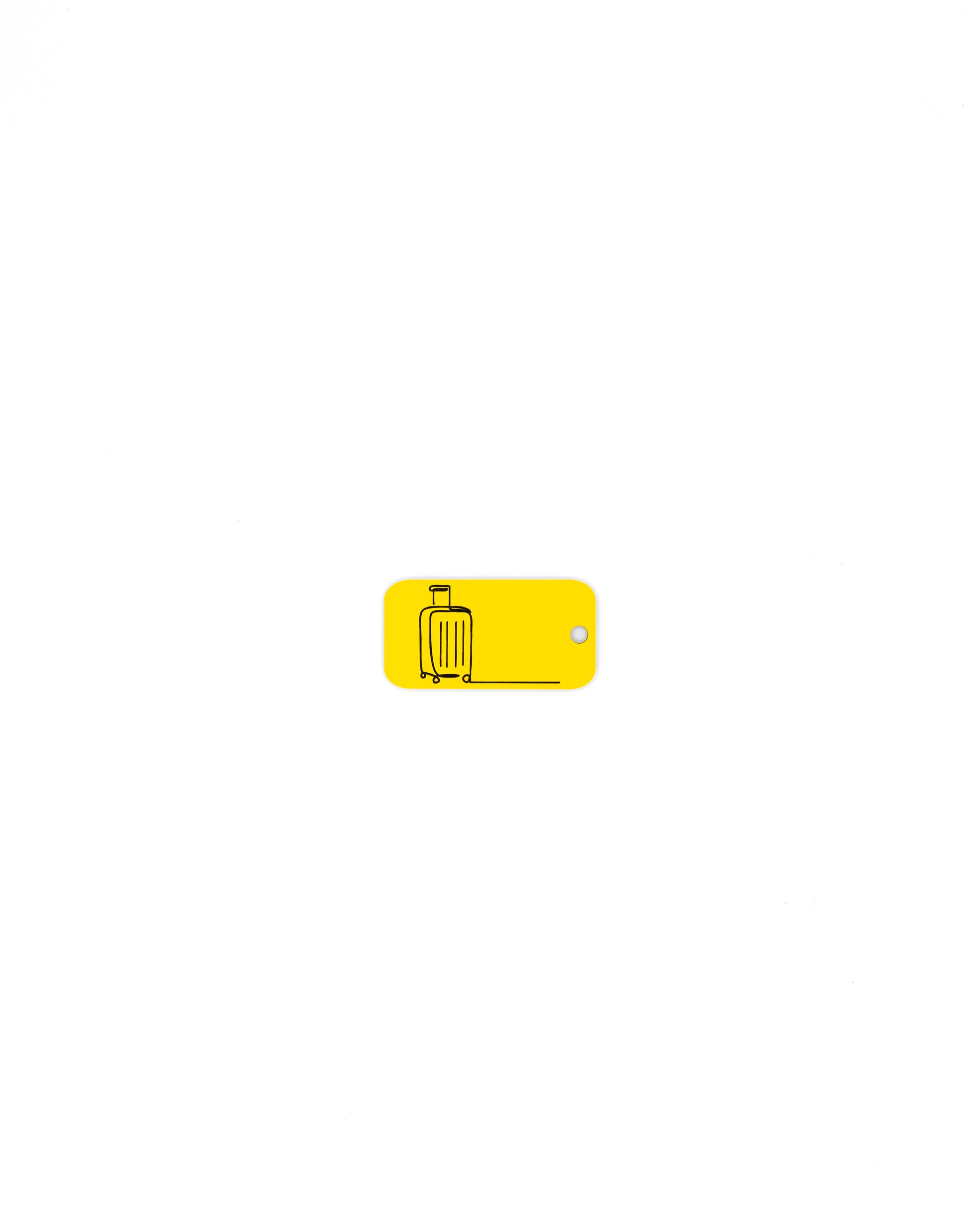 Luggage Design Acrylic Keychain in yellow with just the hole