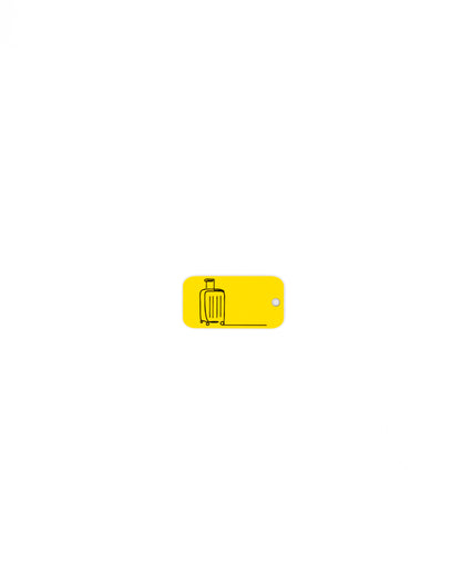 Luggage Design Acrylic Keychain in yellow with just the hole