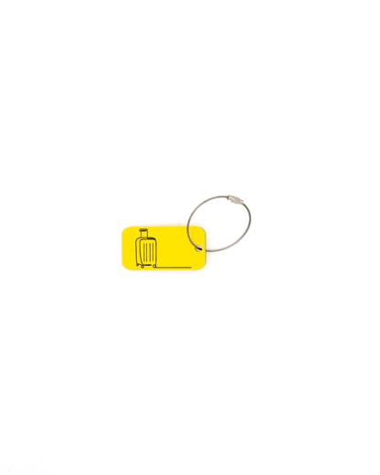 Luggage Design Acrylic Keychain in yellow with wire loop