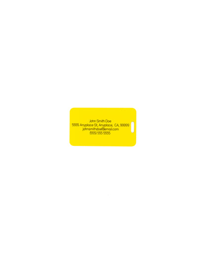 luggage design acrylic luggage tag with travel information in yellow