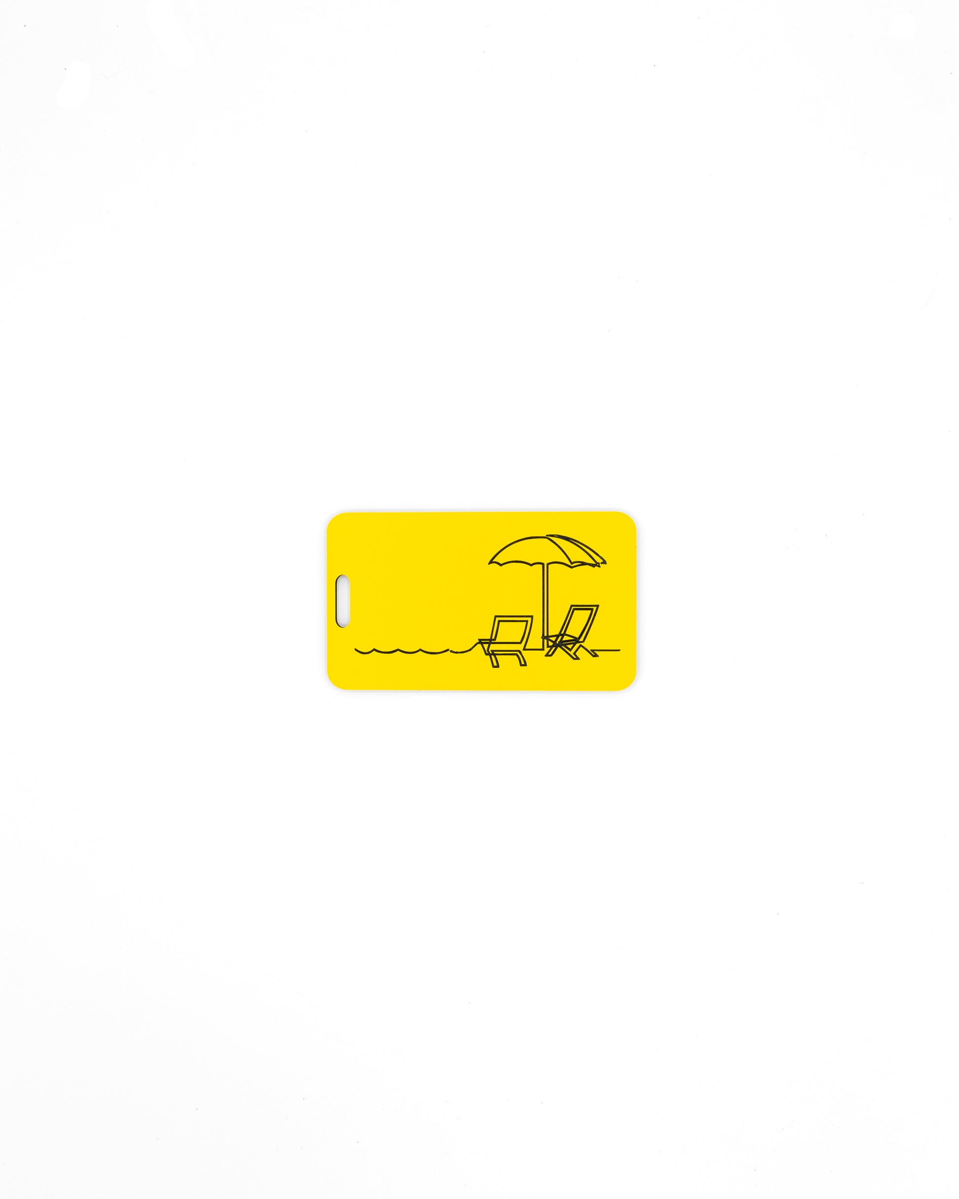 Beach Chair Design acrylic luggage tag in yellow.