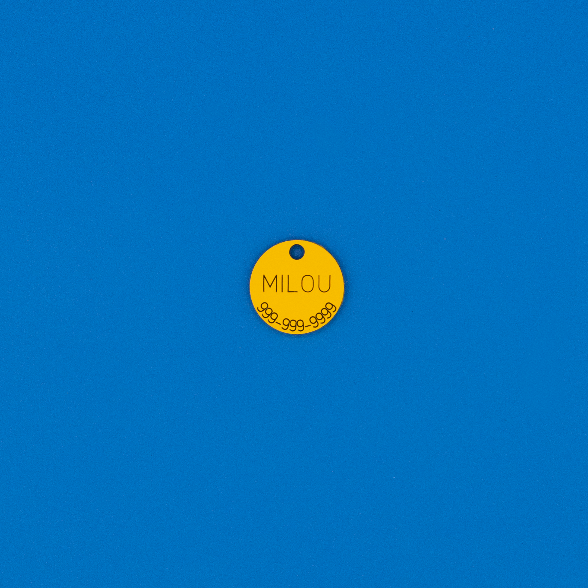 Large Circular Pet ID Tag in Yellow.