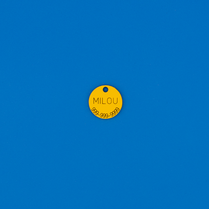 Large Circular Pet ID Tag in Yellow.