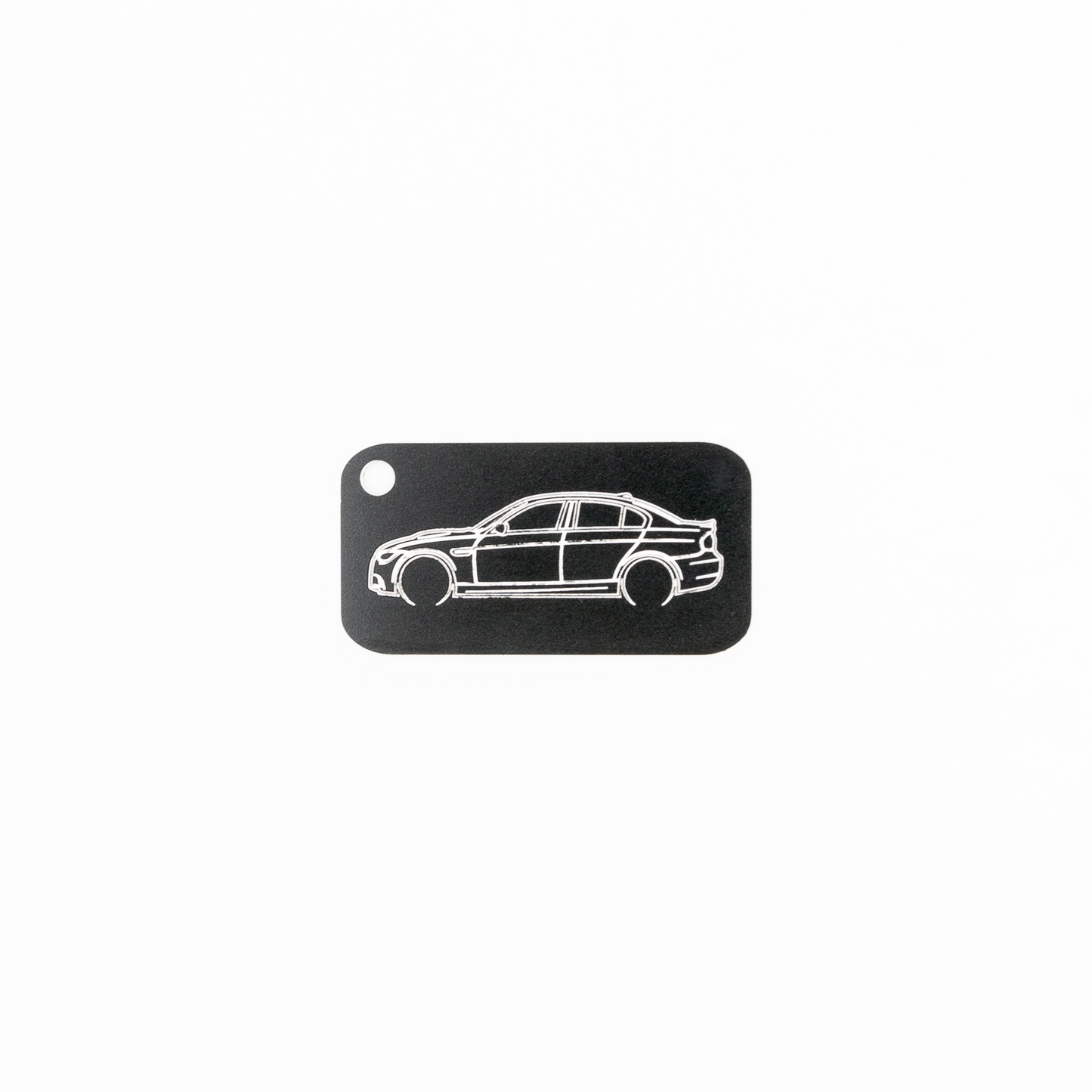 BMW E90 M3 Acrylic Keychain in black with just the hole.