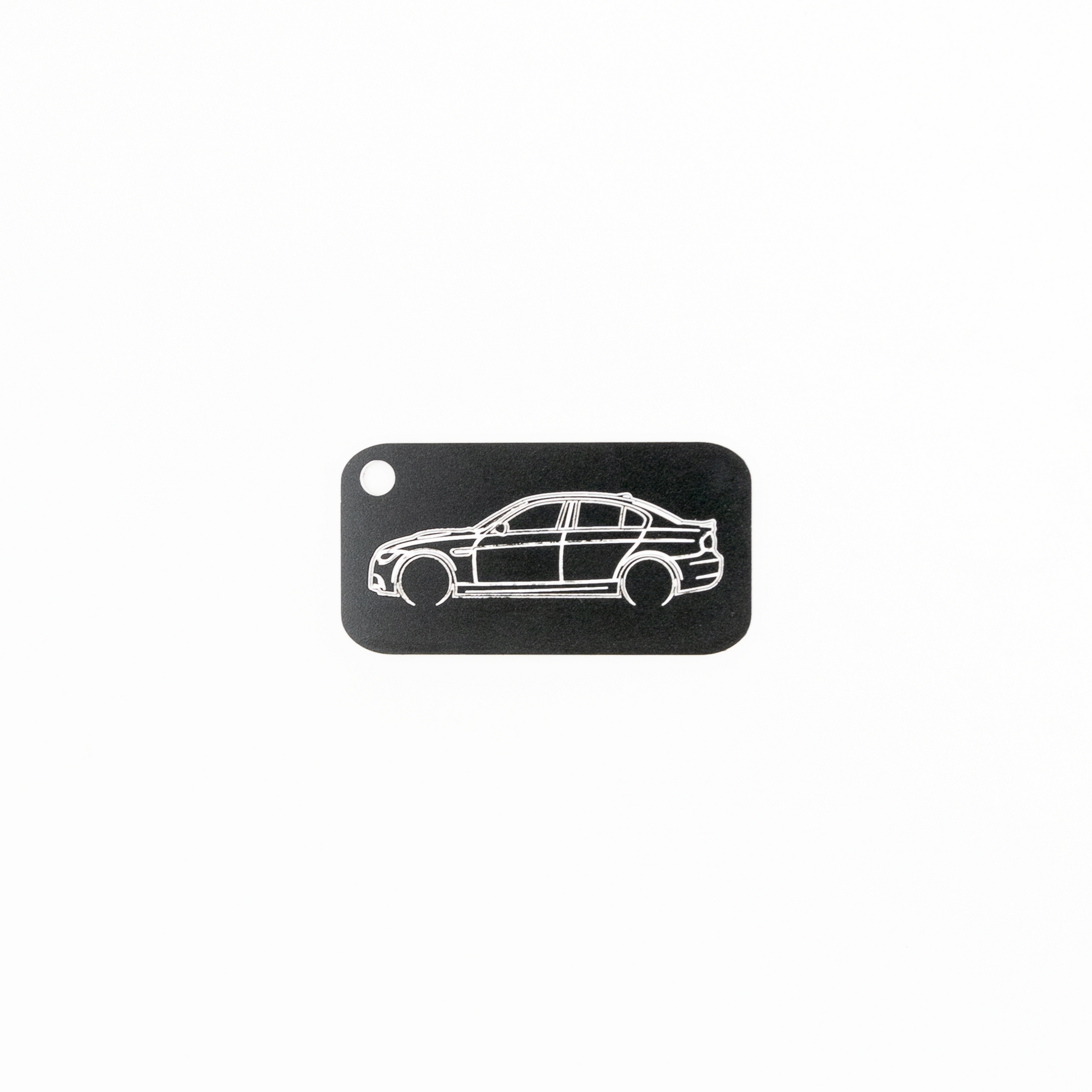 BMW E90 M3 Acrylic Keychain in black with just the hole.