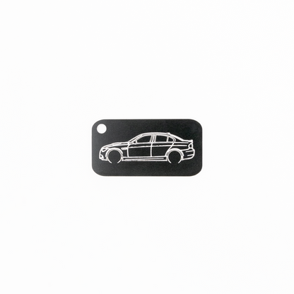 BMW E90 M3 Acrylic Keychain in black with just the hole.