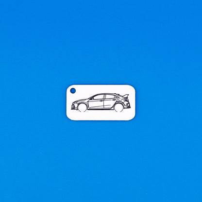 Honda Civic Type R keychain on blue background