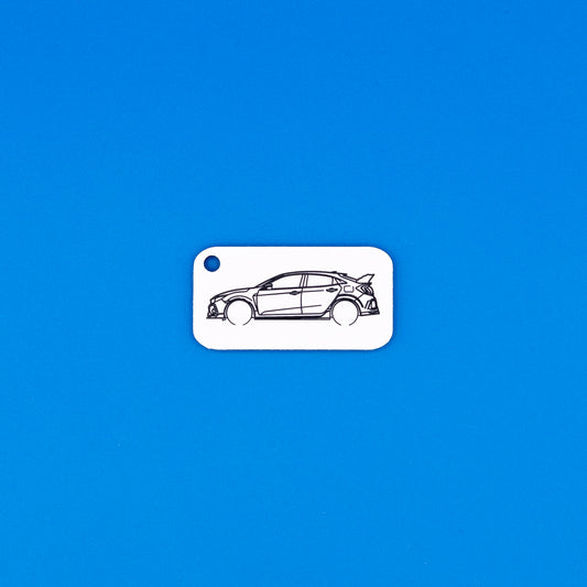 Honda Civic Type R keychain on blue background