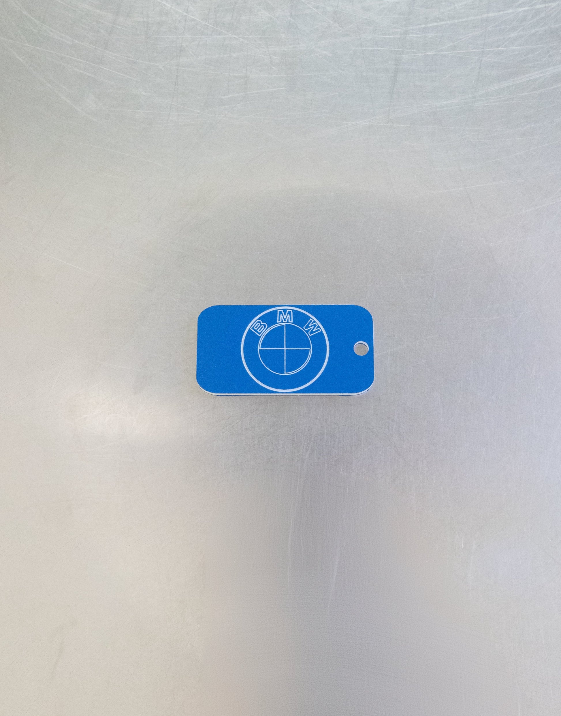 bmw logo in light blue custom key tag