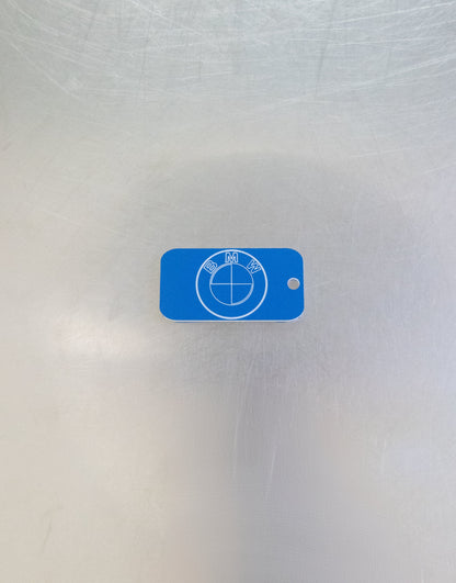 bmw logo in light blue custom key tag