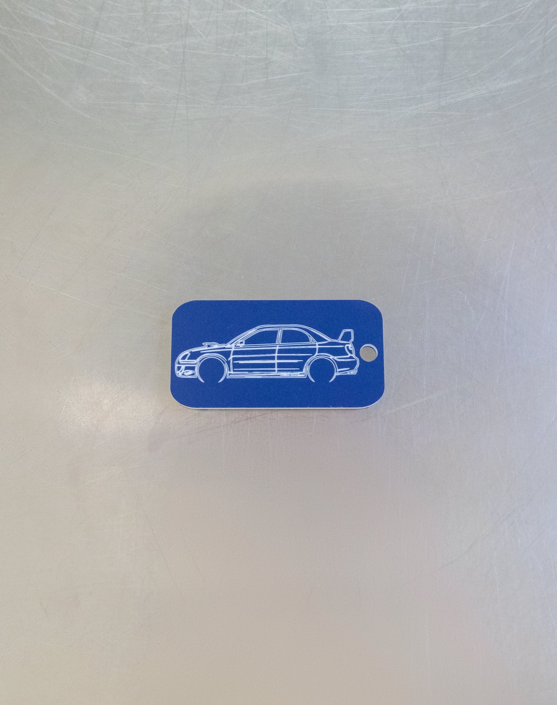 subaru wrx sti on dark blue custom key tag 