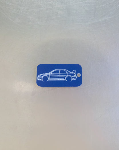 subaru wrx sti on dark blue custom key tag 