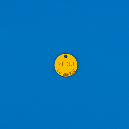 Large Pet ID Tag in yellow.