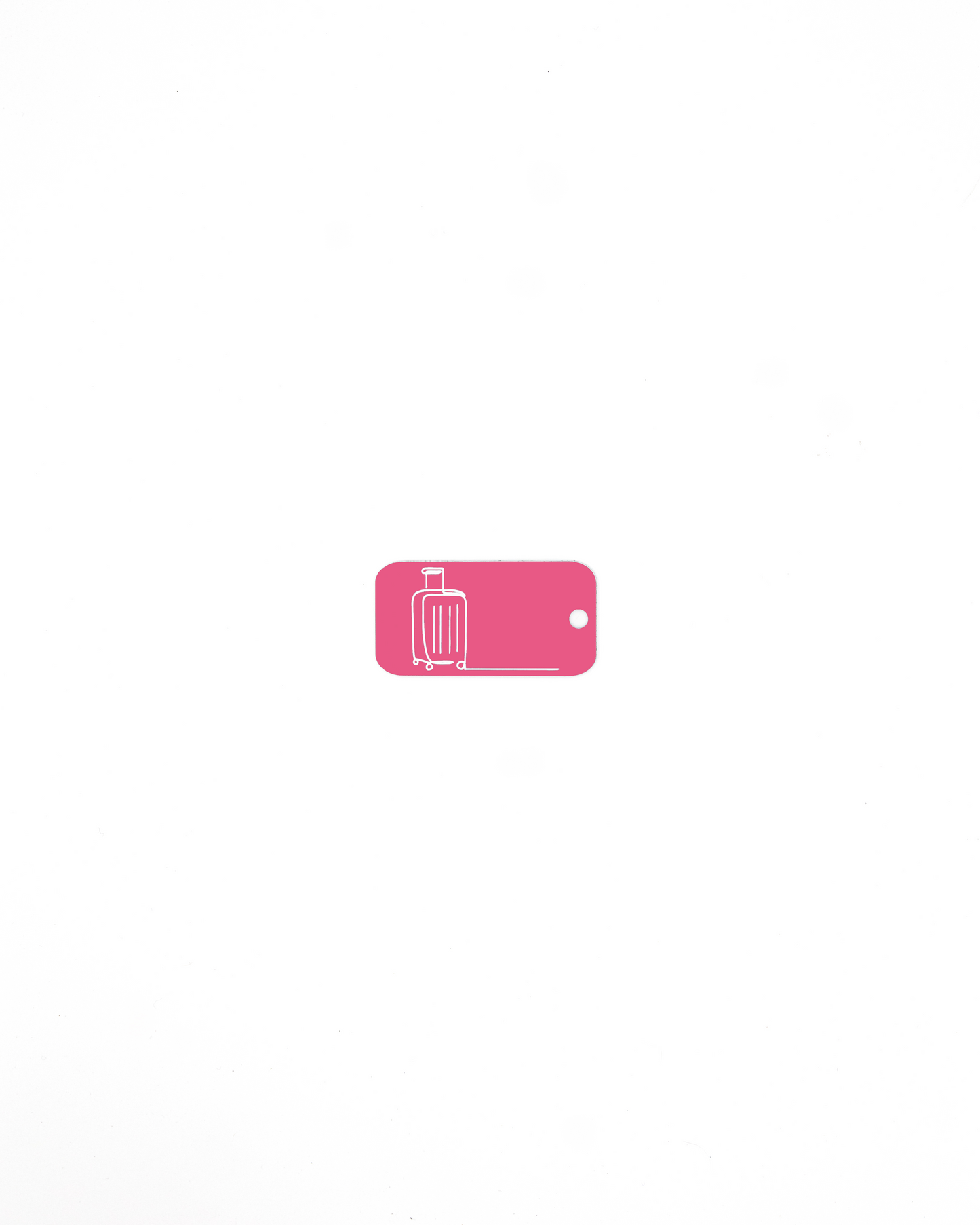 Luggage design acrylic keychain in pink.