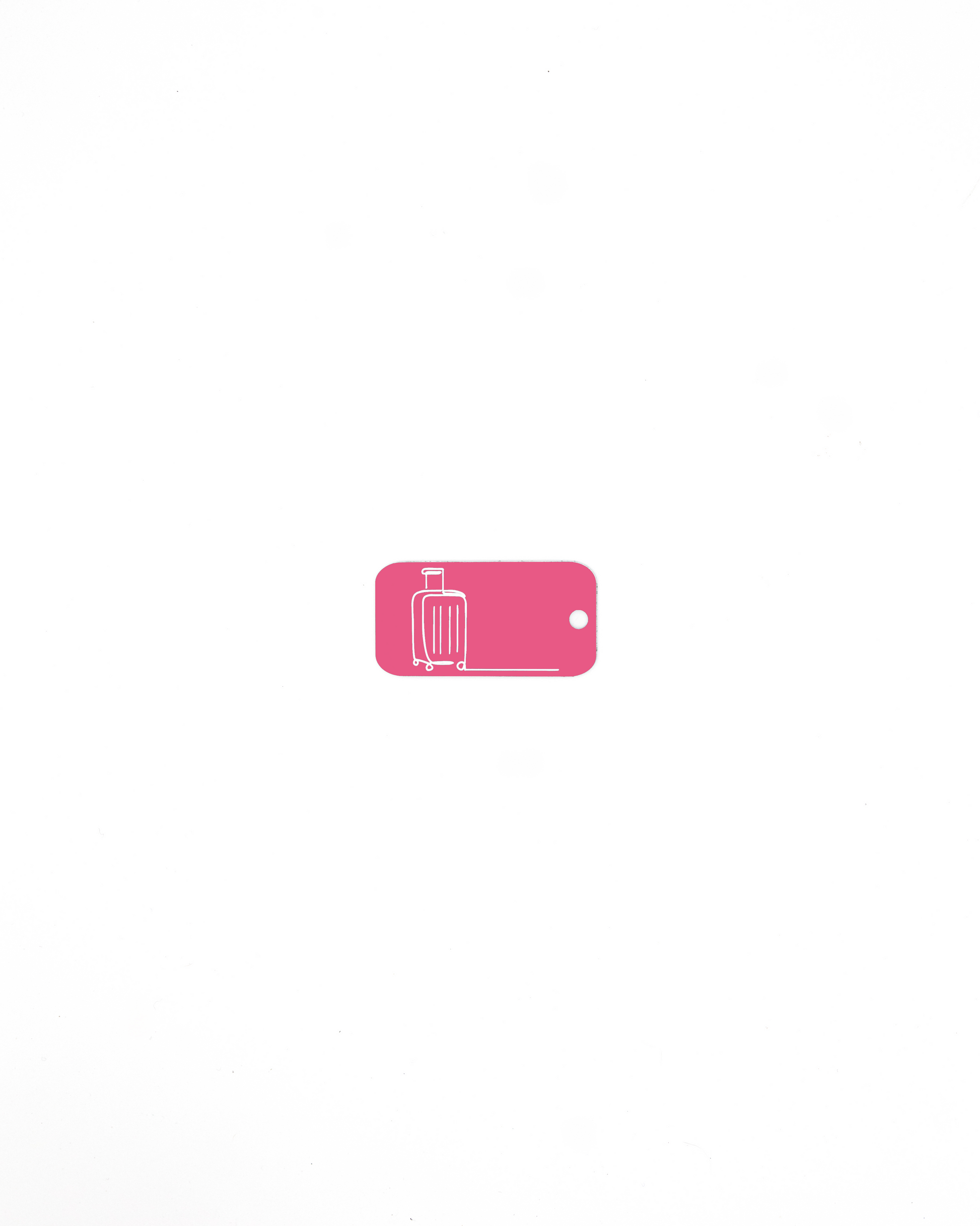 Luggage design acrylic keychain in pink.
